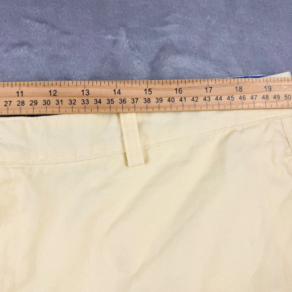 Chaps Men's Size 42 Flat Front Chino Shorts Yellow Cotton